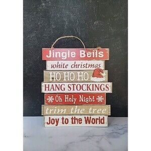 Jingle Bells White Christmas ho ho ho Xmas sign decor